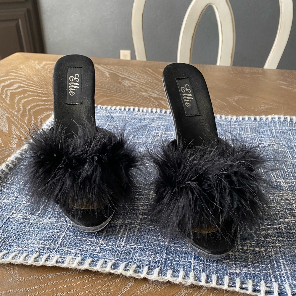 Ellie Maribou Lucite Heels